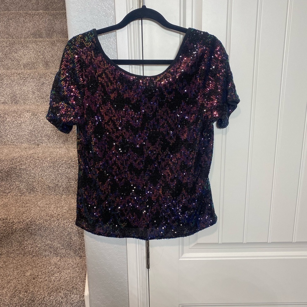 Anthropologie Sanctuary Dina Sequin Top Large - Picture 5 of 10